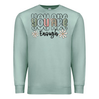 Seafoam you are enough Premium Sweatshirt - MaliasSmallBusiness