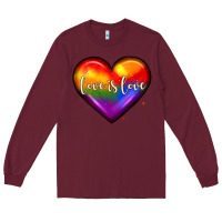 Burgundy love is love heart Long Sleeve Tee - JahusDesignShop