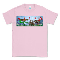 Bubblegum Pink merry christmas with santa sleigh Classic Tee - BundleAndBundleShop