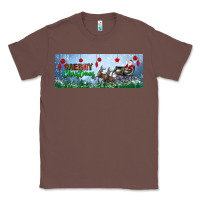Chestnut merry christmas with santa sleigh Classic Tee - BundleAndBundleShop