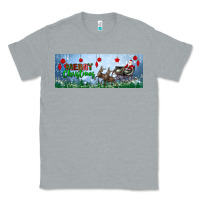 Heather Grey merry christmas with santa sleigh Classic Tee - BundleAndBundleShop