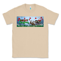 Mushroom merry christmas with santa sleigh Classic Tee - BundleAndBundleShop