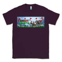 Plum merry christmas with santa sleigh Classic Tee - BundleAndBundleShop