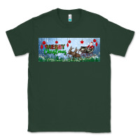 Sports Green merry christmas with santa sleigh Classic Tee - BundleAndBundleShop