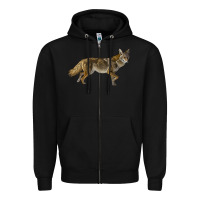 Black coyote Zipper Hoodie - LillyAllenDesigns