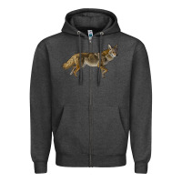 Charcoal Heather coyote Zipper Hoodie - LillyAllenDesigns