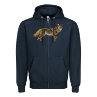 Navy coyote Zipper Hoodie - LillyAllenDesigns