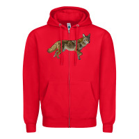 Red coyote Zipper Hoodie - LillyAllenDesigns