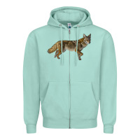 Seafoam coyote Zipper Hoodie - LillyAllenDesigns