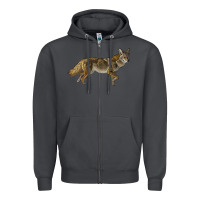 Smoke coyote Zipper Hoodie - LillyAllenDesigns