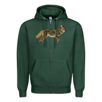 Sports Green coyote Zipper Hoodie - LillyAllenDesigns