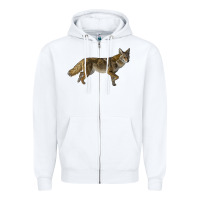 White coyote Zipper Hoodie - LillyAllenDesigns