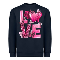 Navy Love Cancer with Heart Heavyweight Sweatshirt - texasbilliewilder