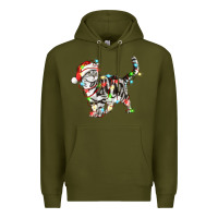 Army Green christmas american shorthair cat Premium Hoodie - LillyAllenDesigns