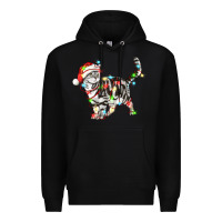 Black christmas american shorthair cat Premium Hoodie - LillyAllenDesigns