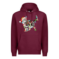 Burgundy christmas american shorthair cat Premium Hoodie - LillyAllenDesigns