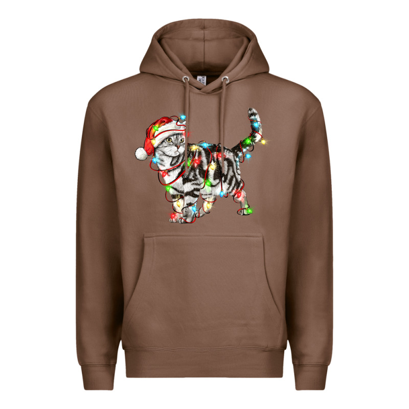 Christmas American Shorthair Cat Premium Hoodie by LillyAllenDesigns | Teevron