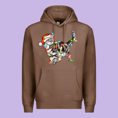 Christmas American Shorthair Cat Premium Hoodie Designed By Lillyallendesigns