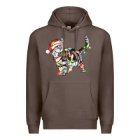 Coffee christmas american shorthair cat Premium Hoodie - LillyAllenDesigns