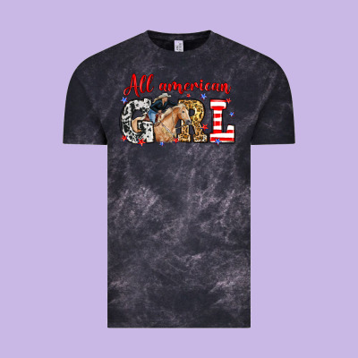 All American Girl With Cowgirl Vintage Tee Designed By Neo Western