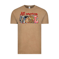 Vintage Coffee All American girl with cowgirl Vintage Tee - Neo Western