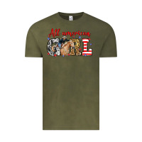 Vintage Olive All American girl with cowgirl Vintage Tee - Neo Western
