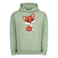 Pigment Oil Green fox Urban Hoodie - texasbilliewilder
