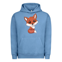 Pigment Pebble Blue fox Urban Hoodie - texasbilliewilder