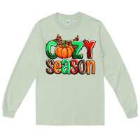 Matcha cozy season with fall colors palette and pumpkin Long Sleeve Tee - AdoDesignShop