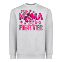 Heather Grey My Mama Is a Fighter with Ribbon Heavyweight Sweatshirt - texasbilliewilder