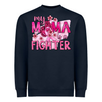 Navy My Mama Is a Fighter with Ribbon Heavyweight Sweatshirt - texasbilliewilder