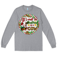 Heather Grey Christmas all i want for christmas is a cow Long Sleeve Tee - Artiststas