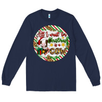 Navy Christmas all i want for christmas is a cow Long Sleeve Tee - Artiststas