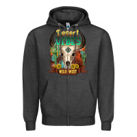 Charcoal Heather desert vibes wild west Zipper Hoodie - NancyCooperArtShop