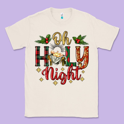 Oh Holy Night Classic Tee Designed By Bundleandbundleshop
