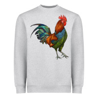 Heather Grey rooster Heavyweight Sweatshirt - RanaPortraitStore