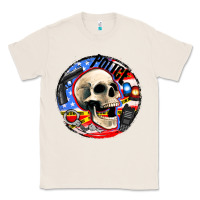 Natural police skull and police equipment Classic Tee - AdoDesignShop
