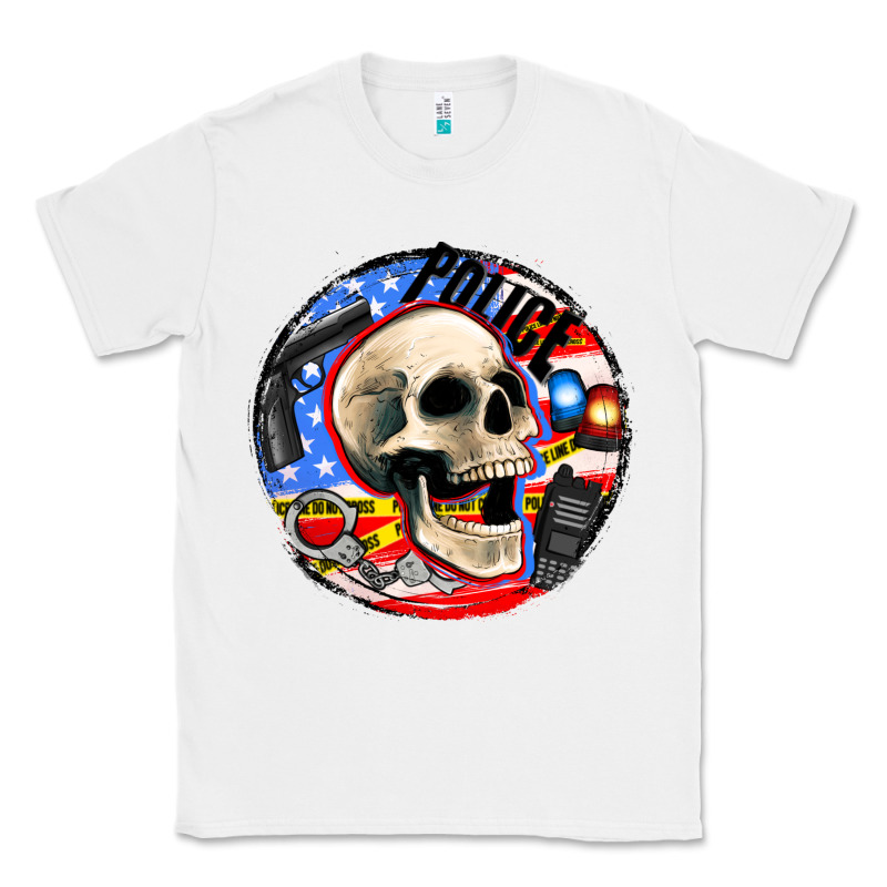 Police Skull And Police Equipment Classic Tee by AdoDesignShop | Teevron