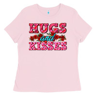 Bubblegum Pink hugs and kisses valentines Ladies Tee - AdoDesignShop