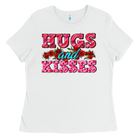 White hugs and kisses valentines Ladies Tee - AdoDesignShop