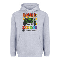 Heather Grey level 100 days of school completed Heavyweight Hoodie - MaliasSmallBusiness