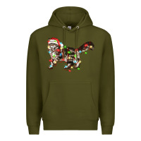 Army Green christmas christmas maine coon cat cat Premium Hoodie - LillyAllenDesigns