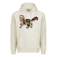 Oatmeal Heather christmas christmas maine coon cat cat Premium Hoodie - LillyAllenDesigns