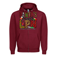 Burgundy santa's favorite lpn Zipper Hoodie - Jasminsmagicworld