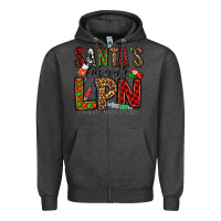 Charcoal Heather santa's favorite lpn Zipper Hoodie - Jasminsmagicworld