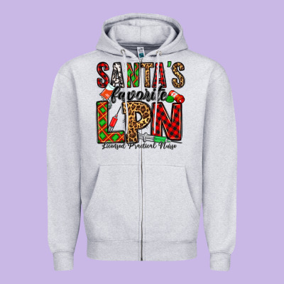 Santa's Favorite Lpn Zipper Hoodie Designed By Jasminsmagicworld