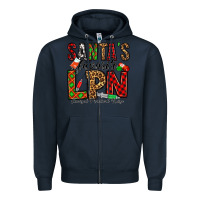 Navy santa's favorite lpn Zipper Hoodie - Jasminsmagicworld