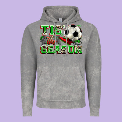 Tis' The Season Soccer Vintage Hoodie Designed By Zillion Design Studio
