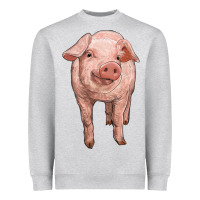 Heather Grey pig Heavyweight Sweatshirt - RanaPortraitStore