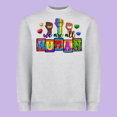 We Are All Human Heavyweight Sweatshirt Designed By Zillion Design Studio